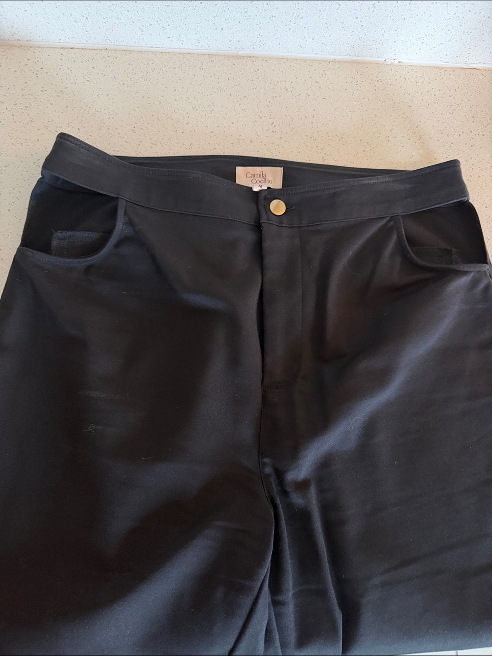 Camila Coelho Men's Black Flat-Front Casual Shorts
